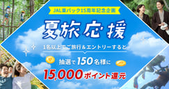 JAL楽パック夏旅応援！条件達成&抽選で15,000ポイント還元のイメージ画像